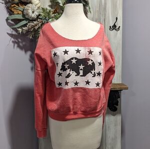 Karma Nation Bear Star Logo Distressed Sweatshirt
